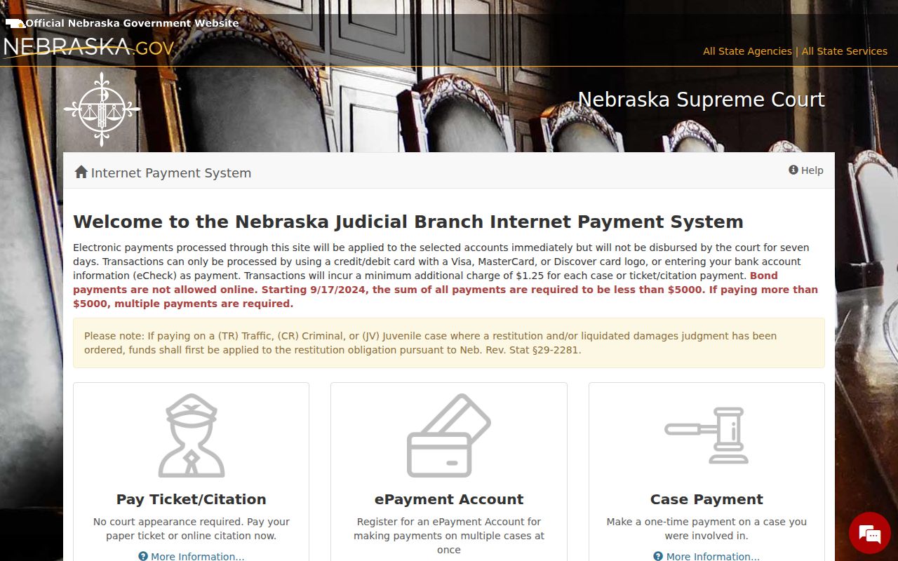 Antelope County traffic warrant reference showing Nebraska court payment information