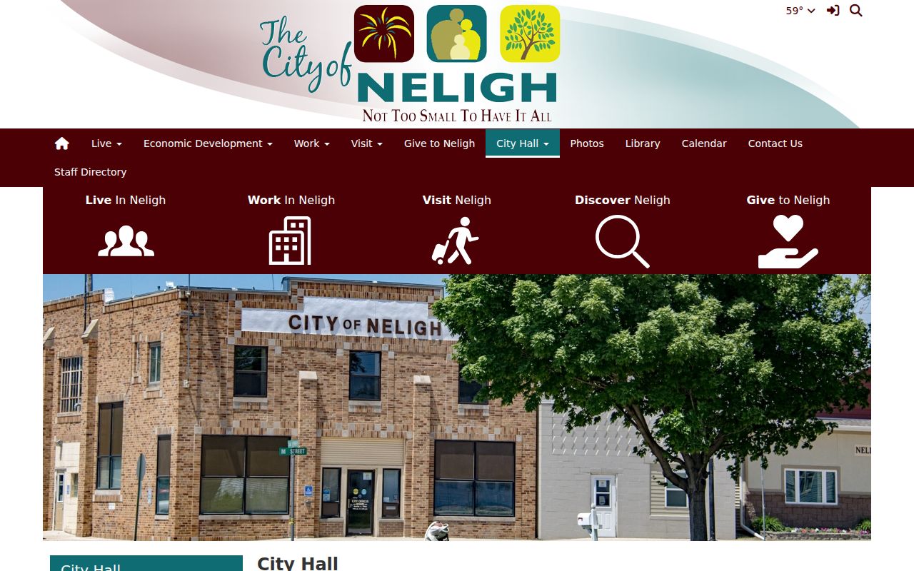 Neligh warrant search reference showing the official city police department page