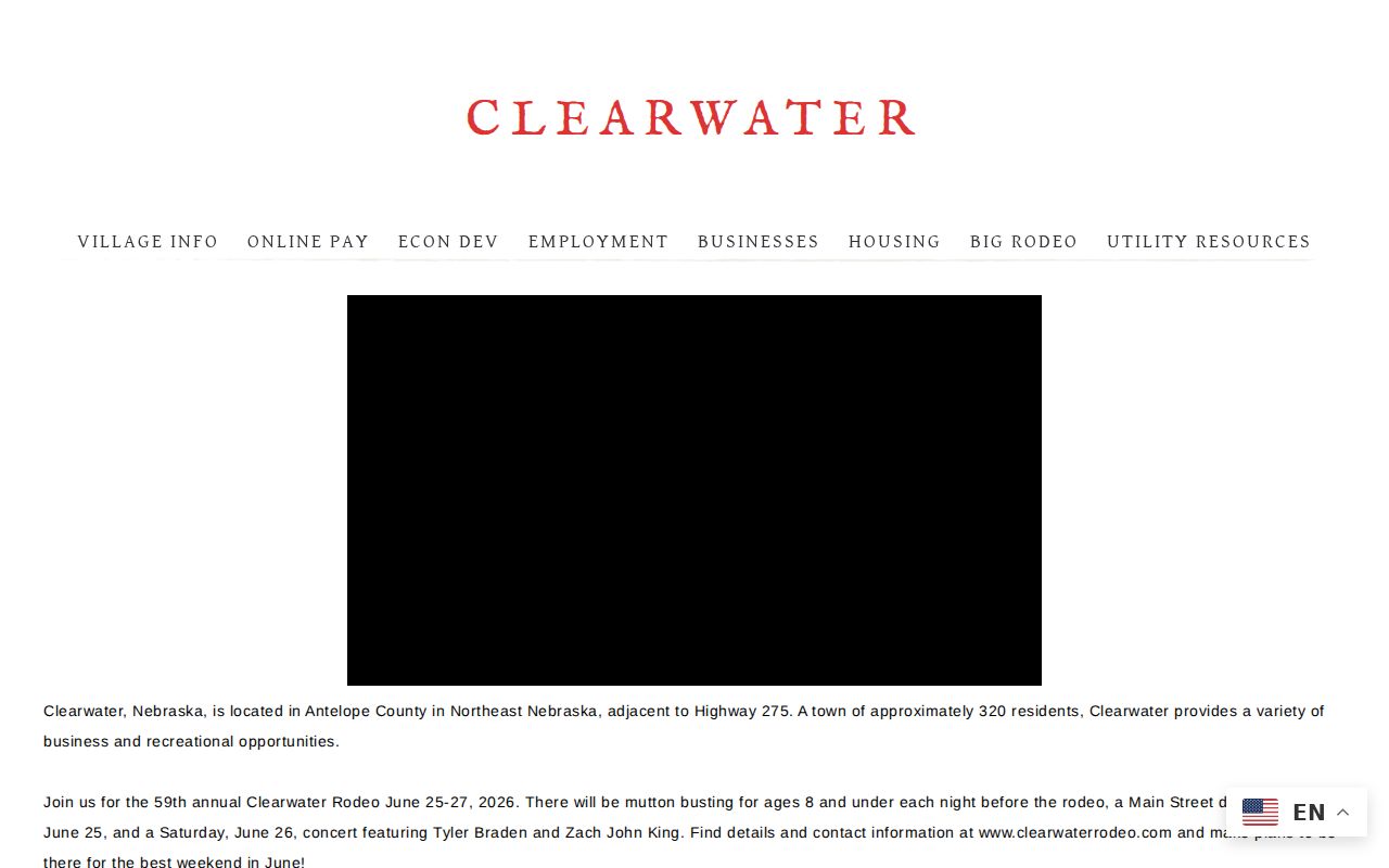 Clearwater warrant search reference showing the official village contact and ordinance page